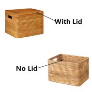 Custom size rattan woven storage baskets with liner and lid,rattan woven storage box, home decor