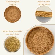 Round Rattan Serving Tray With Handle Living Decor